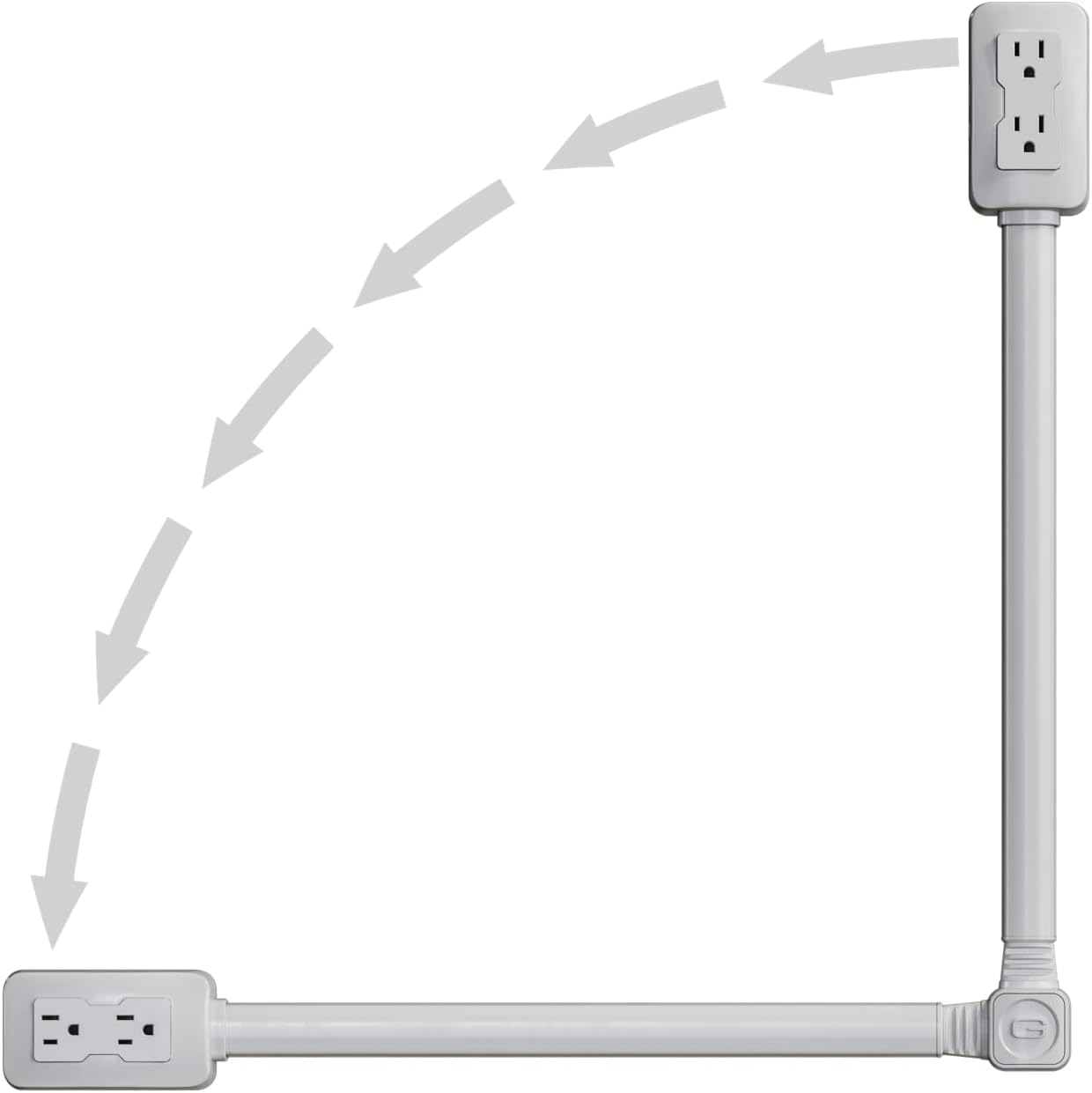 Electrical Outlet Extender (Extends 22"-34", Rotates 180°)