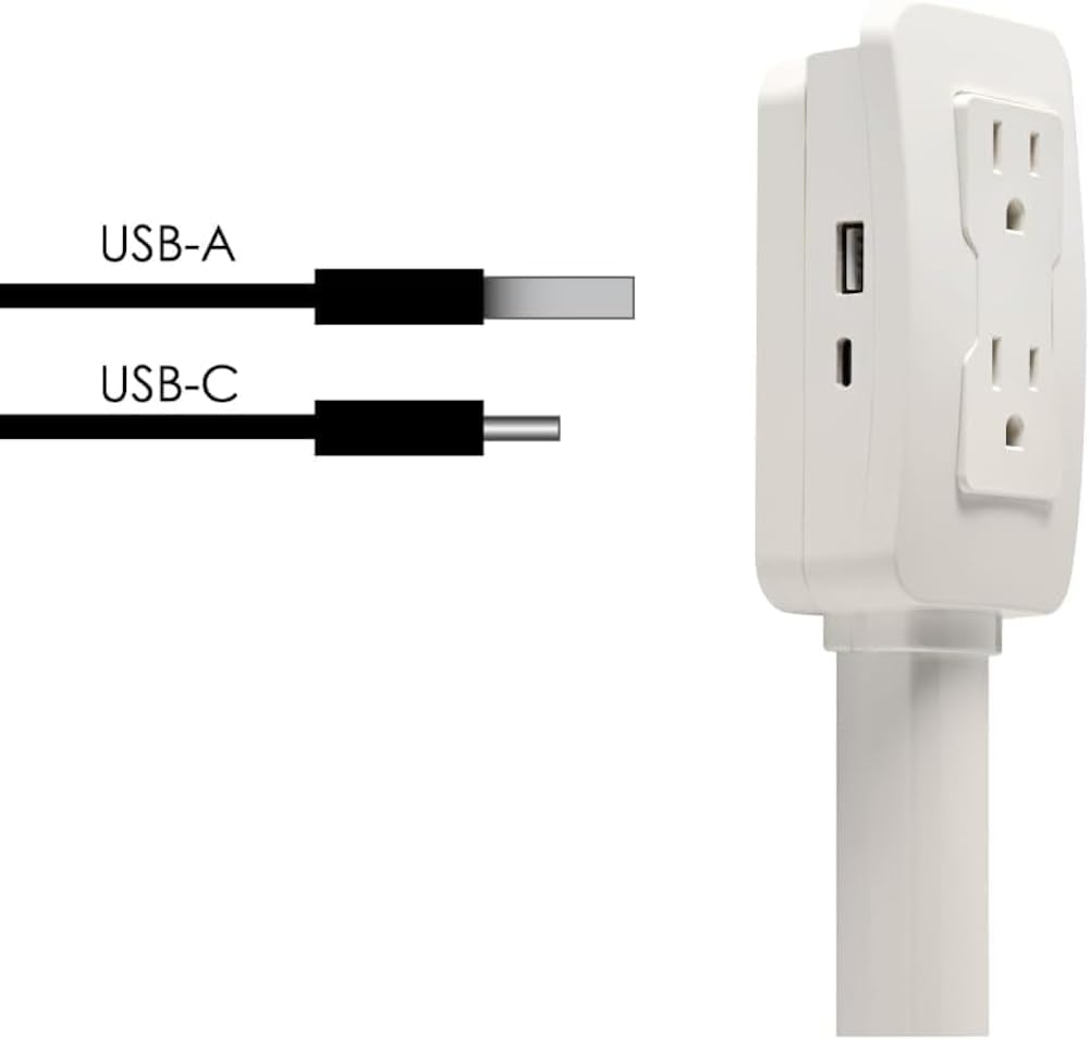 Electrical Outlet Extender (Extends 22"-34", Rotates 180°)